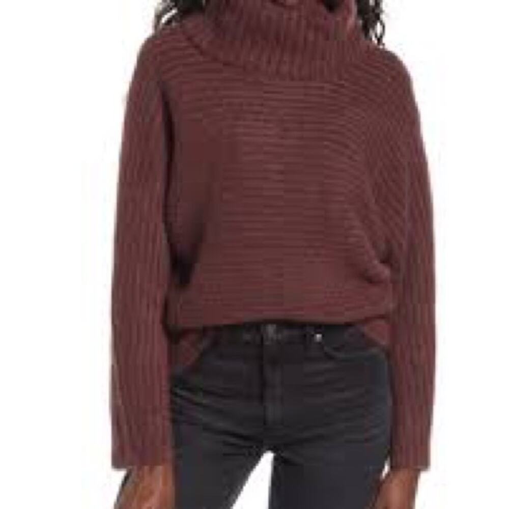 Leith Pullover Turtle Neck Vine Sweater Dolman Sleeve Burgundy Size Large NWT